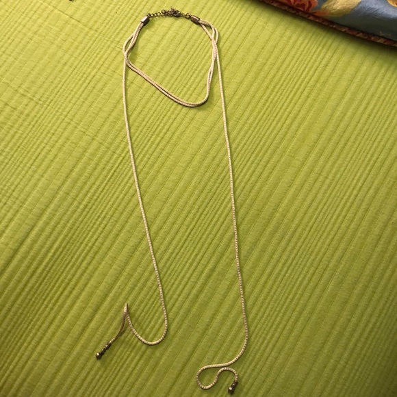 Gold shimmer choker long necklace - Picture 1 of 1